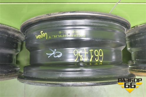 Диски колёсные штампованные (комплект)  R14 EJ5,5 4х100 ET43 Ц.О.60,1 (8200459205B) для Renault Logan с 2004-2015г (Логан)