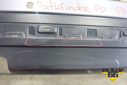 Бампер задний (под парктроник) (850223KN0H) для Nissan Pathfinder (R52R) с 2012-2020г