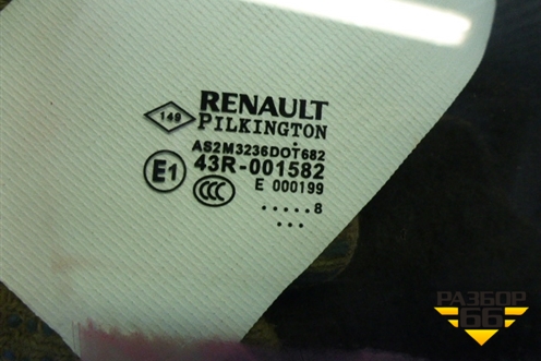 Стекло двери задней правой (2008г лифтбэк) для Renault Laguna-3 с 2009г