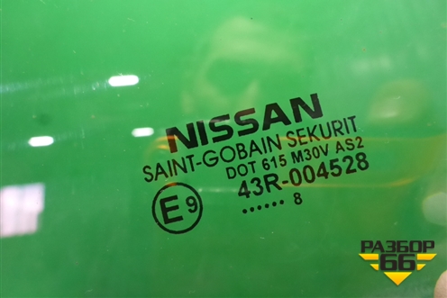 Стекло двери задней левой форточка (седан 2008г) (82263EL400) для Nissan Tiida (C11X) с 2004-2013г