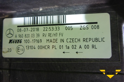 Фара правая (галоген) (A9608200339) для Mercedes Benz  TRUCK Actros MP4 с 2012г