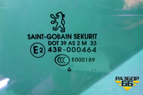 Стекло двери задней левой (хэтчбек) (9203FL) для Peugeot 206 с1998г