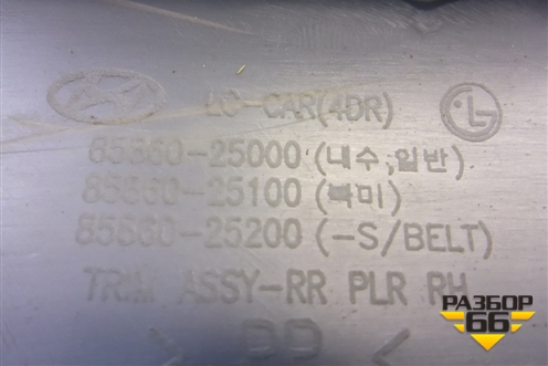 Обшивка стойки задняя верхняя правая (седан) (8586025000) для Hyundai Aсcent с 2000г