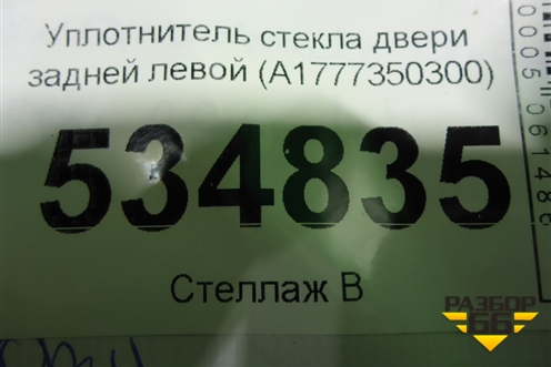 Уплотнитель стекла двери задней левой (A1777350300) для Mercedes Benz A200/220 W177 с 2018г