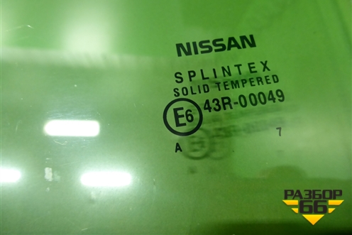 Стекло двери задней левой (седан-лифтбек) (82301AV600) для Nissan Primera (P12E) с 2001-2008г