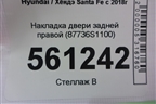 Накладка двери задней правой (87736S1100) для Hyundai Santa Fe с 2018-2024г
