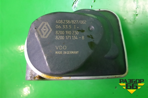 Заслонка дроссельная электрическая (1.4л K4JG780) (8200190230) для Renault Clio с 2005-2012г