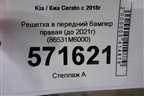Решетка в передний бампер центральная (до 2021г) (86531M6000) для Kia Cerato с 2018г (Серато3)