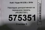Накладка декоративная на переднюю панель (4K0807081) для Audi A6 (C8) с 2018г