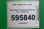 Заглушка в передний бампер (51117365318) для BMW X5 F15 с 2013г