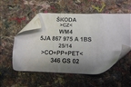 Обшивка крышки багажника (5JA867975A) для Skoda Rapid с 2013г