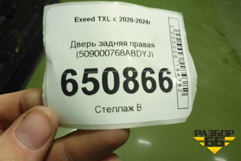 Дверь задняя правая (509000768ABDYJ) для Exeed TXL с 2020-2024г