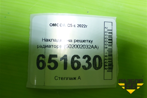 Накладка на решетку радиатора (602002032AA) для OMODA C5 с 2022г
