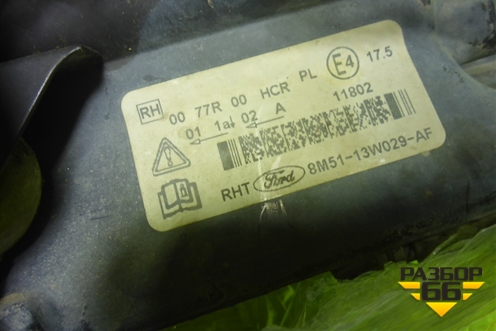 Фара правая (галоген) (8M5113W029AF) для Ford Focus 2 с 2008-2011г (Фокус)