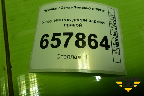 Уплотнитель двери задней правой для Hyundai Sonata-5 с 2001г