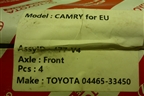 Колодки тормозные передние (новые) (0446533450) для Toyota Camry V40 с 2006-2011г (Камри)