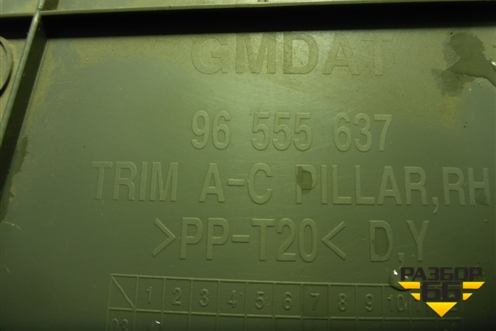 Обшивка стойки задняя верхняя правая (хетчбэк) (96555637) для Chevrolet Lacetti с 2003г (Лачетти)