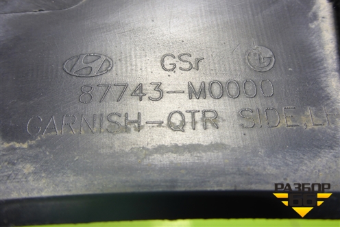 Накладка заднего крыла левого (87743M0000) для Hyundai Creta с 2016-2021г (Крета)