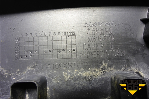 Накладка заднего крыла левого (5006109XST01A) для Haval Jolion с 2021г (Джолион)