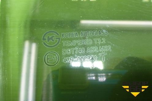 Стекло двери задней правой (хетчбэк) для Hyundai Solaris с 2010-2016г (Солярис)
