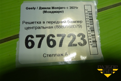 Решетка в передний бампер центральная (8889168079) для Geely Monjaro с 2021г (Монджаро)