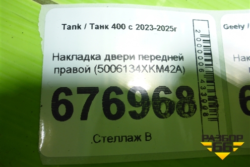 Накладка двери передней правой (5006134XKM42A) для Tank 400 с 2023-2025г