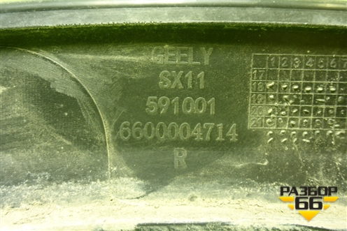 Накладка переднего крыла правого (6600004714) для Geely Coolray с 2019-2025г (Кулрей)
